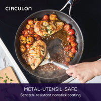 ScratchDefense Multi-Layer Stainless Steel Extreme Non-Stick Induction Frying Pan & Lid - 32cm