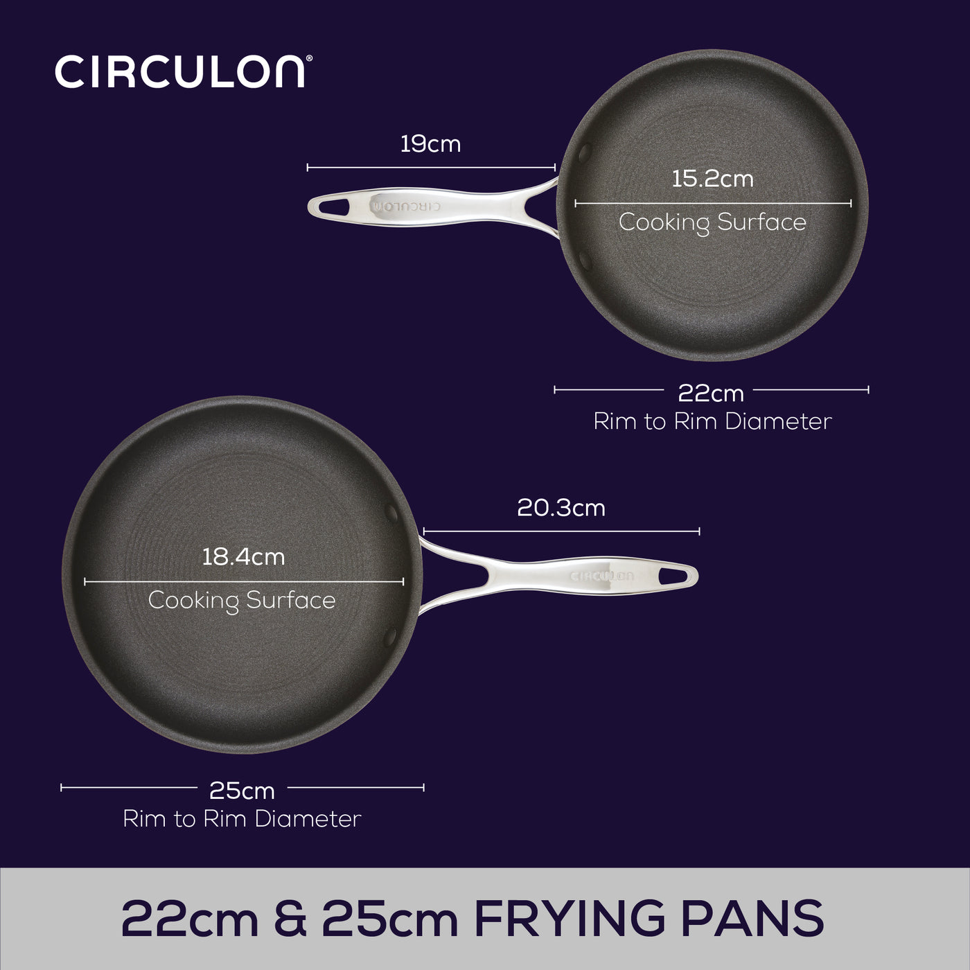 ScratchDefense Multi-Layer Stainless Steel Extreme Non-Stick Induction Frying Twin Set - Small & Medium