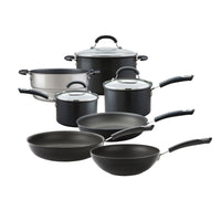 Total Non-Stick Induction Frying Pan, Wok, Saucepan & Steamer Complete Pan Set - 7 Pieces