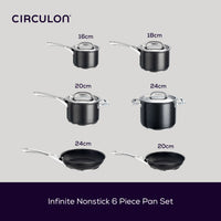 Infinite Non-Stick Induction Skillet, Saucepan & Stockpot Pan Set - 6 Piece