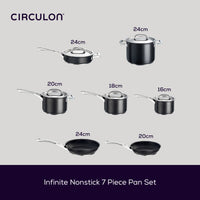 Infinite Non-Stick Induction Sauté, Stockpot & Skillet Pan Set - 7 Piece