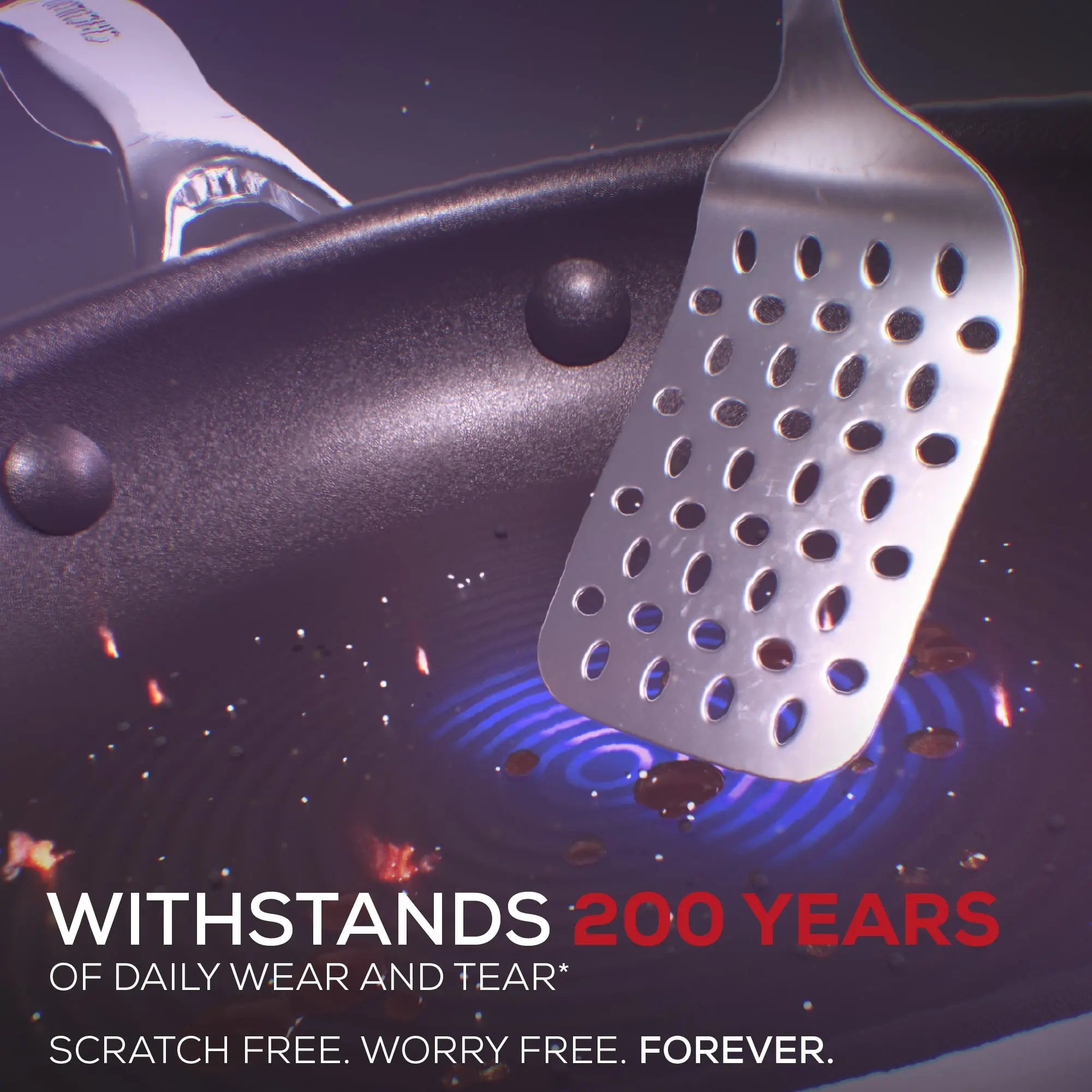 ScratchDefense Extreme Non-Stick Sauté Pan, Frying Pan & Straining Saucepans & Lids - 4 Pieces