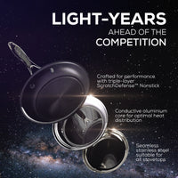ScratchDefense Multi-Layer Stainless Steel Extreme Non-Stick Induction Frying Twin Set - Small & Medium