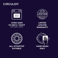 ScratchDefense Multi-Layer Stainless Steel Extreme Non-Stick Induction Frying Pan & Lid - 32cm