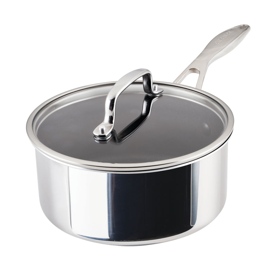 ScratchDefense Multi-Layer Stainless Steel Extreme Non-Stick Induction Saucepans - 2 Sizes